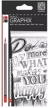 Marabu Pencil Graphix Bleistift-Set, 12 H&auml;rtegrade (14400100)