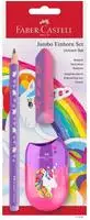 Faber-Castell Schreibset Jumbo Einhorn Set, 3-teilig, Bleistift H&auml;rte HB,