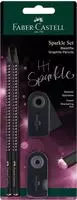 Faber-Castell 118296, Faber-Castell Schreibset Sparkle Midnight rose (B, HB, 2x)