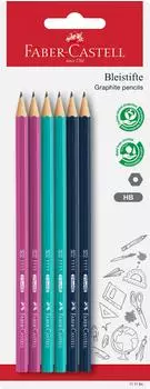 Faber-Castell Bleistift 1111 HB, farbig sortiert, 6 St&uuml;ck (111184)