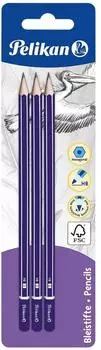 Pelikan Bleistift HB, sechseckig, blau, 3er-Set (978841)