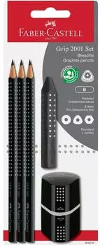 Faber-Castell Grip 2001 Bleistift-Set B, schwarz, 5-tlg. (580024)