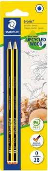 Staedtler Noris 120 Bleistift 2B, 2er Blisterkarte (120-2B)