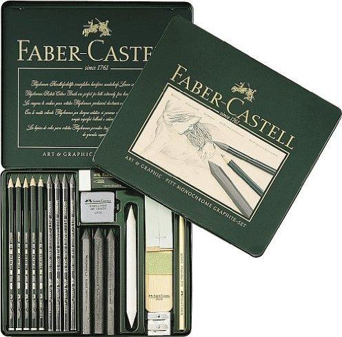 Faber-Castell PITT Monochrome Graphite Metalletui (19er Set)