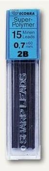 Ecobra Ersatzmine 0,7 mm 2B schwarz (15 Stück)