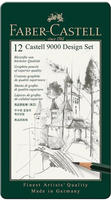 Graphitstifte Faber-Castell Castell 9000 Design im Metalletui - 12er-Set, 12 St&uuml;ck