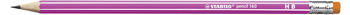 STABILO Bleistift mit Radiergummi pencil 160 pink Einzelstift HB (2160/01-HB)