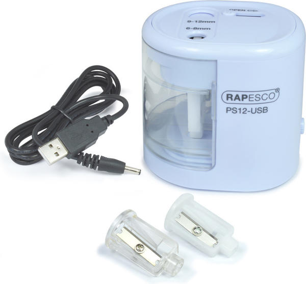 Rapesco Elektrischer Doppel-Spitzer PS12-USB weiß (1448)