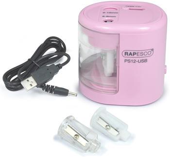 Rapesco Elektrischer Doppel-Spitzer PS12-USB rosa (1446)