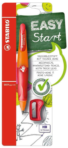 STABILO EASYergo 3.15 Schreiblern-Bleistift rechts orange/rot Blister (B-46876-5)