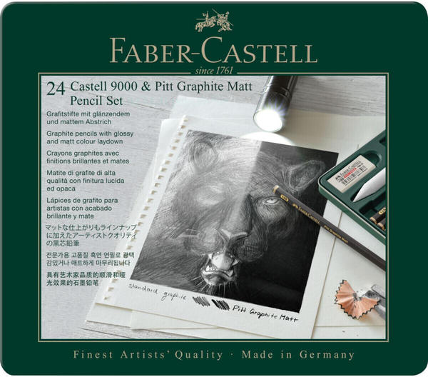 Faber-Castell Pitt Graphite Matt & Castell 9000 Set 20er Metalletui (115224)