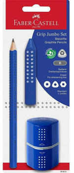 Faber-Castell Bleistift-Set Jumbo GRIP - 3-tlg., B, blau, Blister