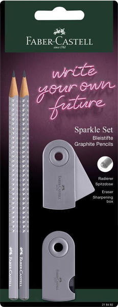 Faber-Castell Bleistift-Set SPARKLE - 4-tlg., B, dapple gray, Blisterkarte