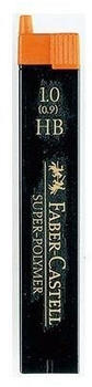 Faber-Castell Feinmine SUPER POLYMER - 0,9/1 mm, HB, tiefschwarz, 12 Minen