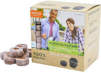 100 Kokos-quelltabs Mit Netz &Oslash;35 Mm Im Verkaufskarton