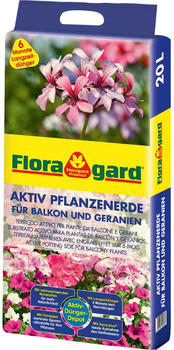 Floragard Aktiv Pflanzenerde für Balkon & Geranien 20L
