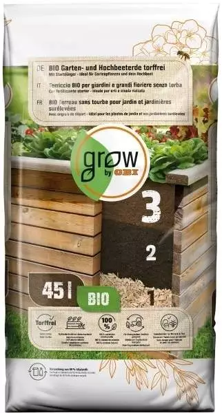 Grow by Obi Bio Garten- und Hochbeeterde Test Bio-Erde - Gemseerde -  Torffreie Blumenerde