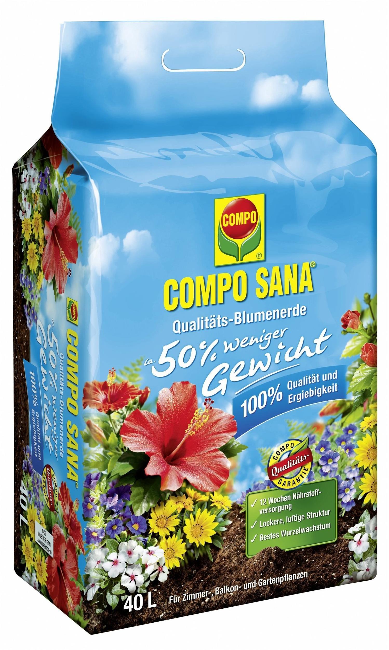 COMPO Sana Qualitäts-Blumenerde (50% weniger Gewicht) 40 Liter Test - ❤️  Testbericht.de Juni 2022