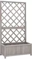 vidaXL Garten-Spalier mit Blumenkasten Grau 70x30x135 cm Tannenholz