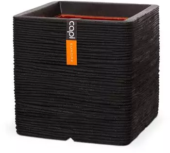 Capi Plant Pot Rib NL 50 x 50 cm black