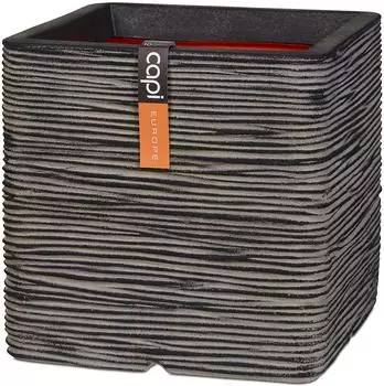 Capi Plant Pot Rib NL 50 x 50 cm anthracite