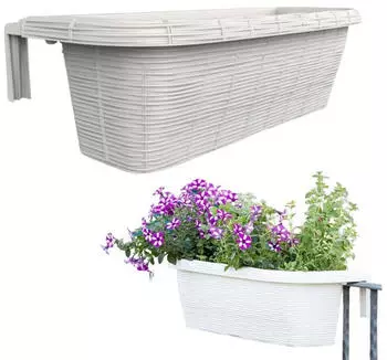 Garpet Gel&auml;nderkasten 18,5 cm Polyrattan wei&szlig;