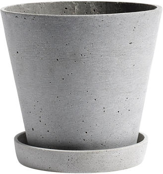HAY Flowerpot Topf mit Unterteller Ø17.5cm L Grau