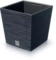 Prosperplast Furu Square &Uuml;bertopf, anthrazit, 24 x 24 x 24 cm, aus Kunststoff, f&uuml;r