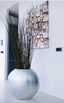 Vivanno Ovale Fiberglas 59x29x50cm Silber Hochglanz