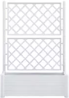 vidaXL Pflanzk&uuml;bel mit Spalier 100x43x142 cm PP Wei&szlig;
