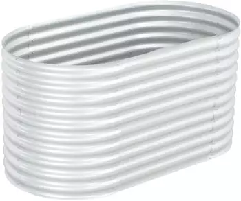 vidaXL Silver steel planter 160 x 80 x 81 cm
