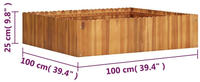 vidaXL Solid acacia wood planter 100 x 100 x 25 cm