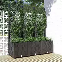 vidaXL Garten-Pflanzgef&auml;&szlig; mit Spalier Schwarz 120 x 40 x 136 cm PP