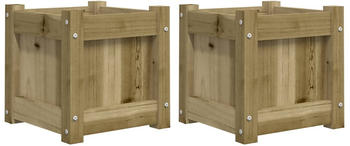 vidaXL Pflanzk&uuml;bel 31x31x31cm 2er-Set Kiefer impr&auml;gniert