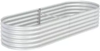 vidaXL Silver steel planter 240 x 80 x 44 cm
