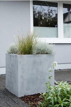 Vivanno Block Fiberglas Würfel 60x60x60cm Beton-Design Grau