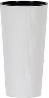Siena Garden - Pflanzgef&auml;&szlig; Locon Stripe Wei&szlig; Streifenoptik, 30 Cm Kunststoff, 29,5