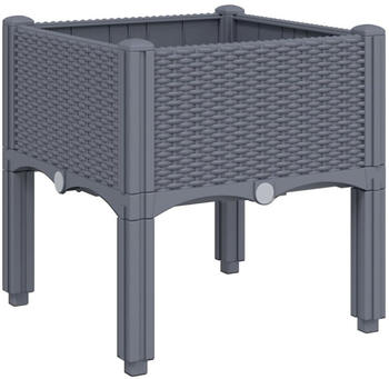 vidaXL PP Pflanzkasten mit Beinen 40 x 40 x 42 cm Dunkelgrau