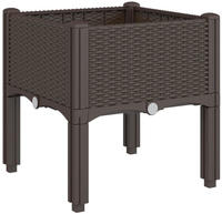 vidaXL Pflanzkasten mit Beinen Braun 40x40x42 cm PP