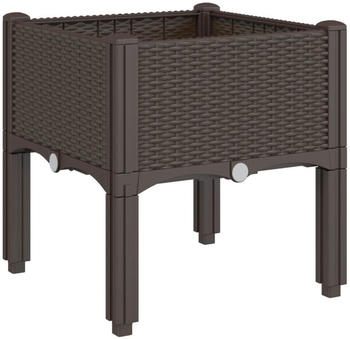 vidaXL PP Pflanzkasten mit Beinen 40 x 40 x 42 cm Braun