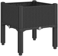 vidaXL Pflanzkasten mit Beinen Schwarz 40x40x42 cm PP