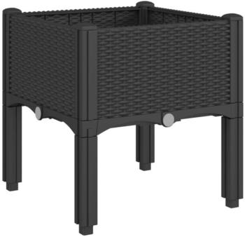 vidaXL PP Pflanzkasten mit Beinen 40 x 40 x 42 cm Schwarz
