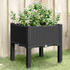 vidaXL PP Pflanzkasten mit Beinen 40 x 40 x 42 cm Schwarz