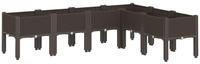 vidaXL Pflanzkasten mit Beinen Braun 160x120x42 cm PP