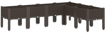 vidaXL PP Pflanzkasten mit Beinen 160 x 120 x 42 cm Braun