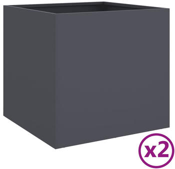 vidaXL Pflanzk&uuml;bel 3 Stk 49 x 47 x 46 cm Kaltgewalzter Stahl Anthrazit