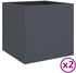 vidaXL Pflanzkübel 3 Stk 49 x 47 x 46 cm Kaltgewalzter Stahl Anthrazit