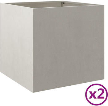 vidaXL Pflanzkübel 3 Stk 49 x 47 x 46 cm Kaltgewalzter Stahl Silber