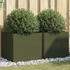 vidaXL Pflanzkübel 3 Stk 49 x 47 x 46 cm Kaltgewalzter Stahl Olivgrün
