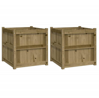 vidaXL Pflanzkübel 2 Stk 60 x 60 x 60 cm Massivholz Imprägniert